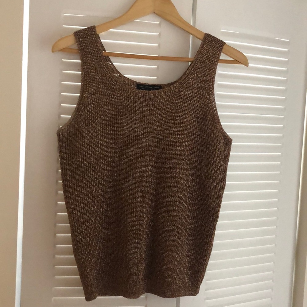 Copper lurex knit tank